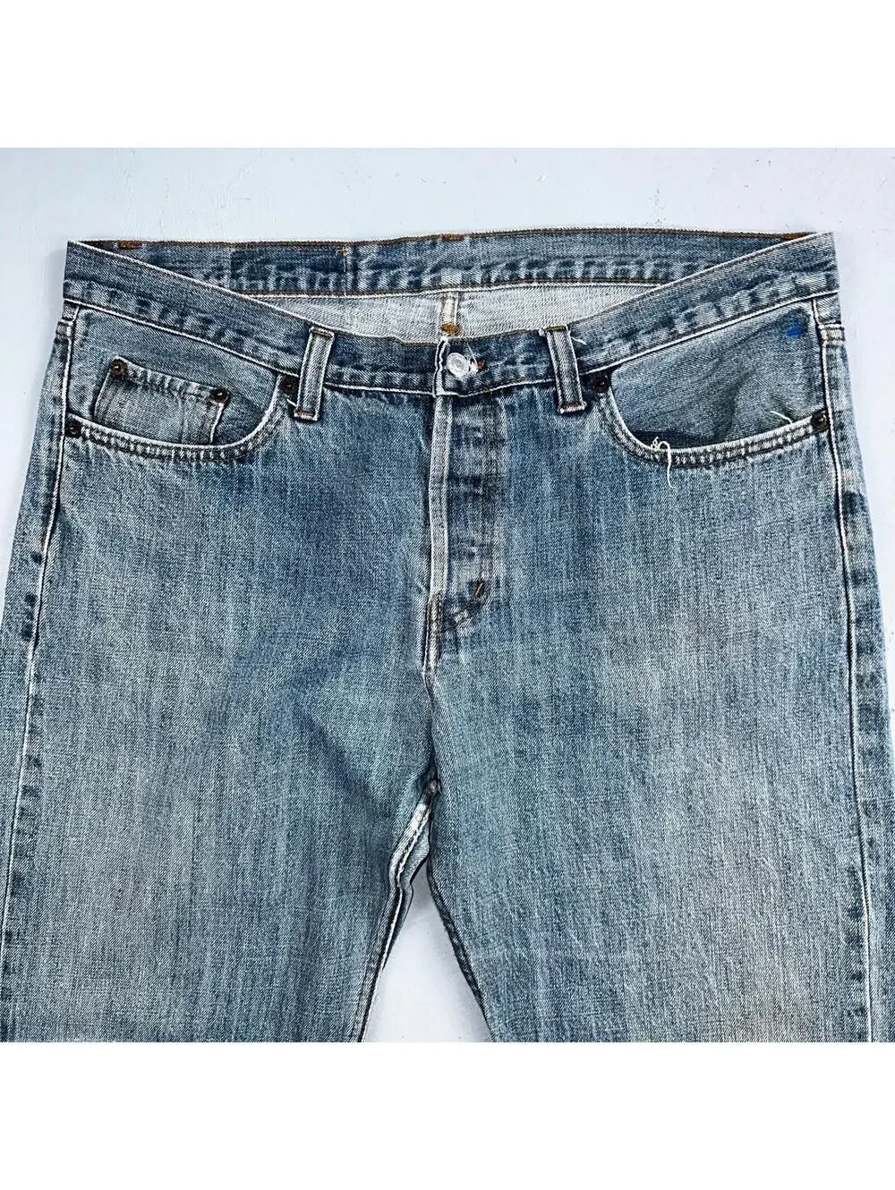 Levis 501 Vintage Y2K XX Straight Leg Jeans Blue Med Wash 38x36 Act 37x29